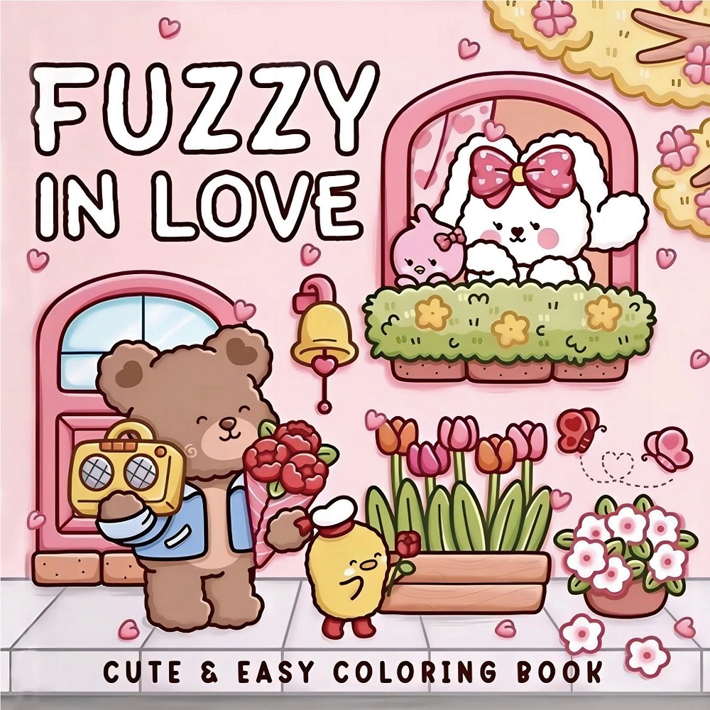 Photography Of Book - FUZZY IN LOVE Bold-easy Patterns Coloring
