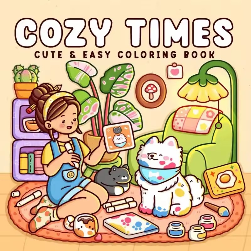 Photography Of Book - Cozy Time Cute & Easy Coloring