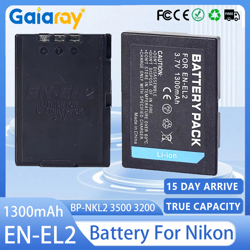 Nikon Camera D3500 - EN-EL2 Camera Battery 1300mAh 3.7V Rechargeable