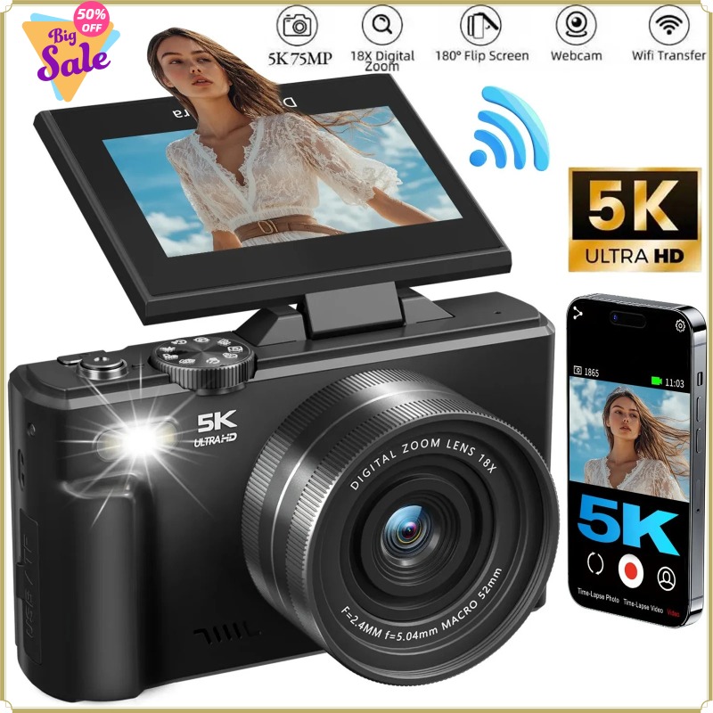 75MP Digital Camera 180° Flip  - Photography Nature Images review and price