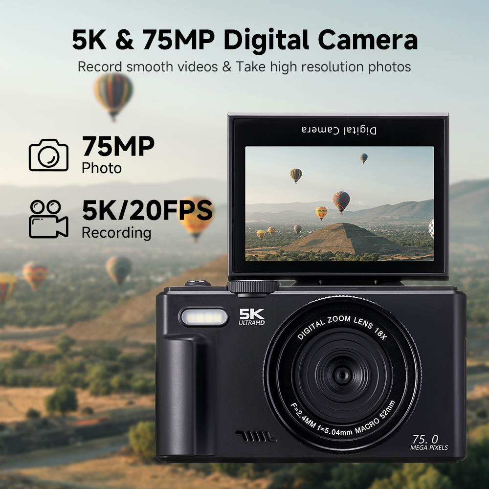 75MP Digital Camera 180° Flip  - Photography Nature Images review and price