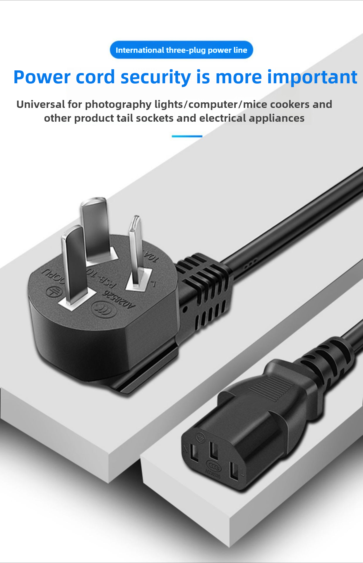 5M EU US UK Power Cable Three  - Photography Uk review and price