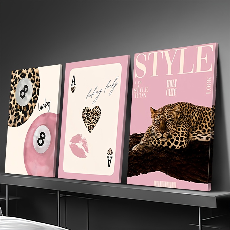3pcs Leopard Cheetah Canvas Wa - Photography Design review and price