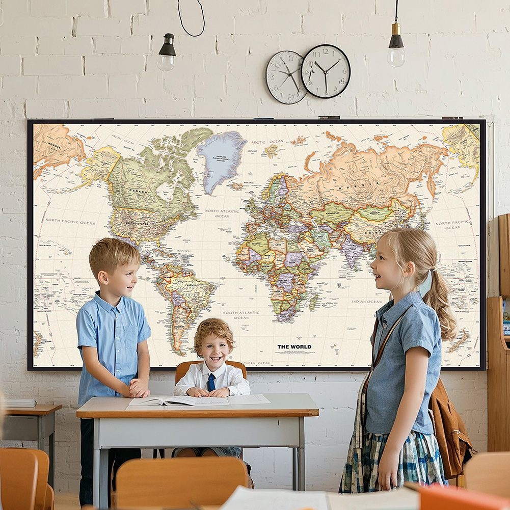 150x225cm Retro World Map Phot - Photography Mapped review and price