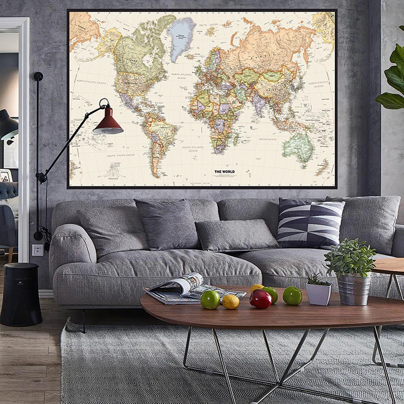 150x225cm Retro World Map Phot - Photography Mapped review and price