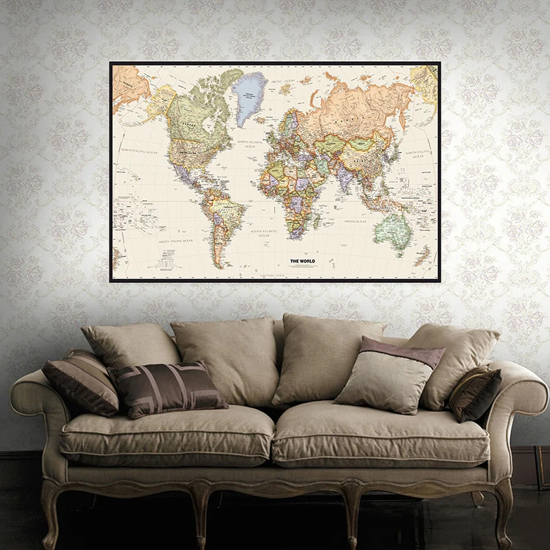 150x225cm Retro World Map Phot - Photography Mapped review and price