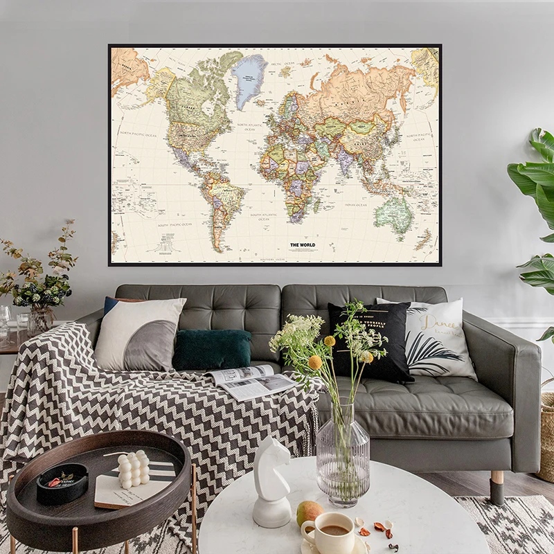 150x225cm Retro World Map Phot - Photography Mapped review and price
