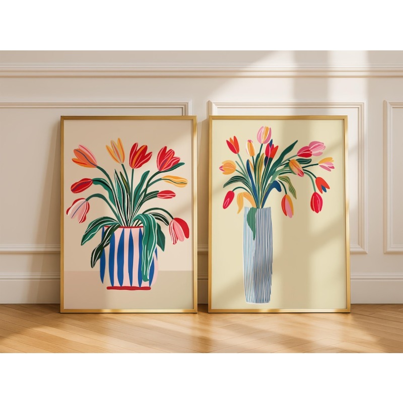2pcs Tulip Flowers Canvas Wall - Photography Design review and price