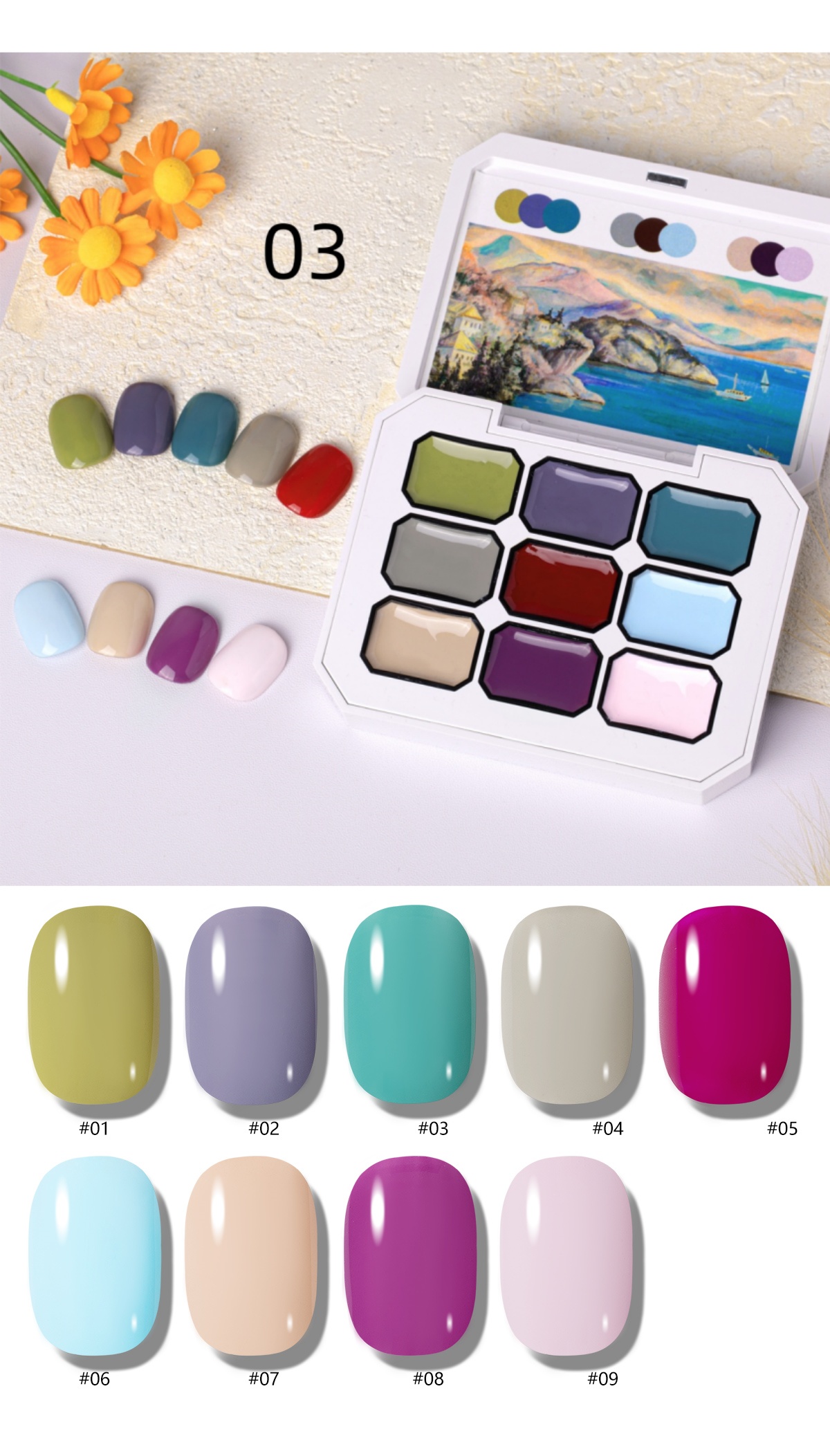 1pc 9-Grid Color Painting Gel  - Photography Design review and price